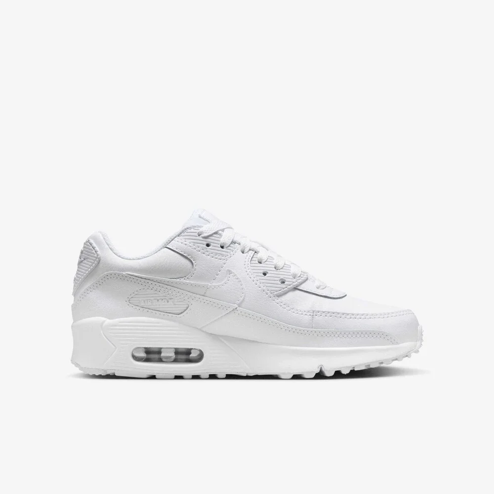 Nike Air Max 90 HF6358-102 Sneakers Kids 4.5 White Leather Casual Shoes RHS9308